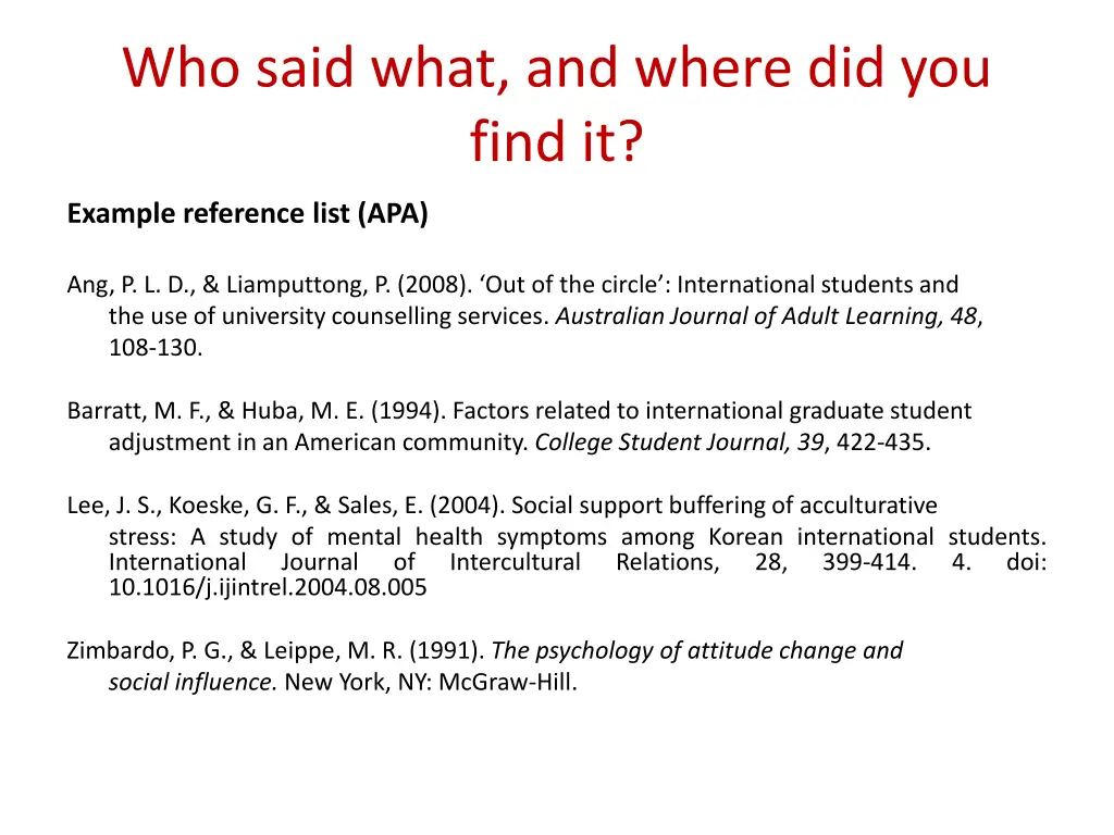 who said what and where did you find it