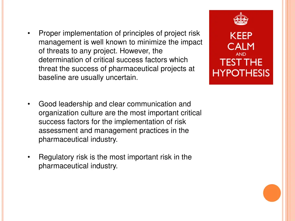 proper implementation of principles of project