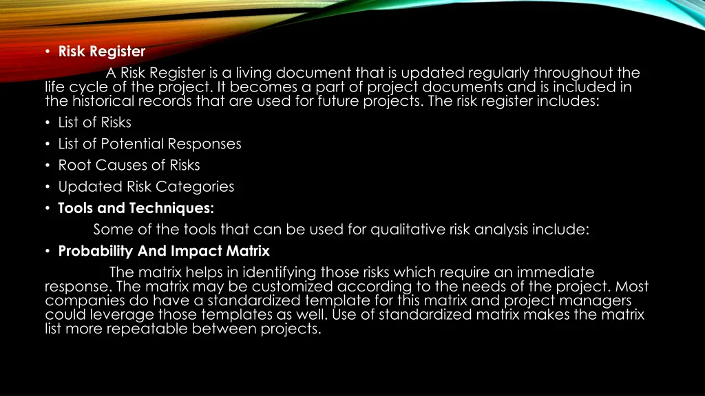 risk register