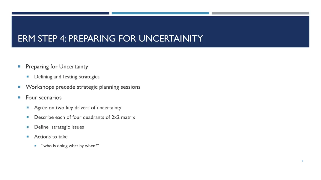 erm step 4 preparing for uncertainity