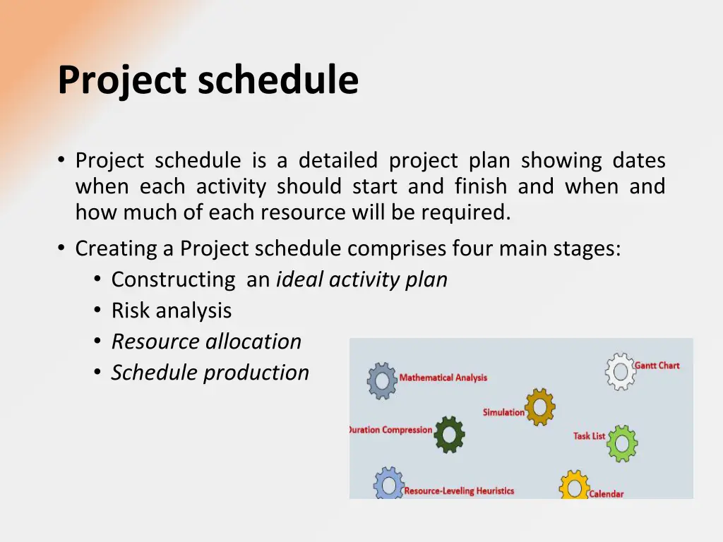 project schedule