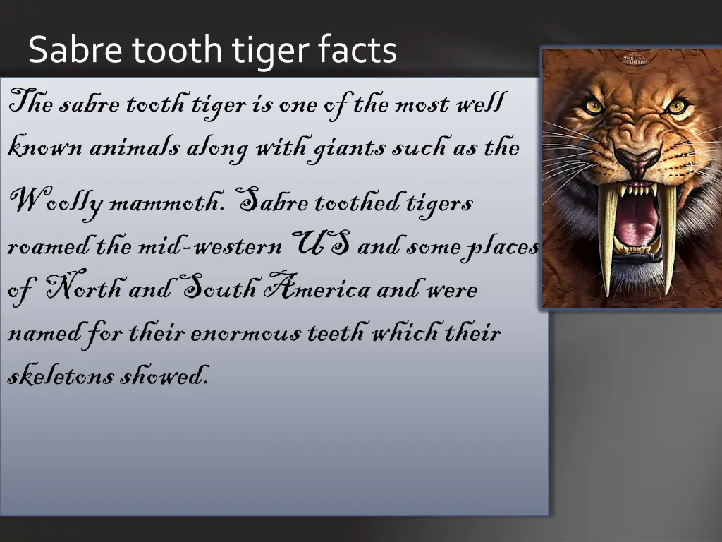 sabre tooth tiger facts