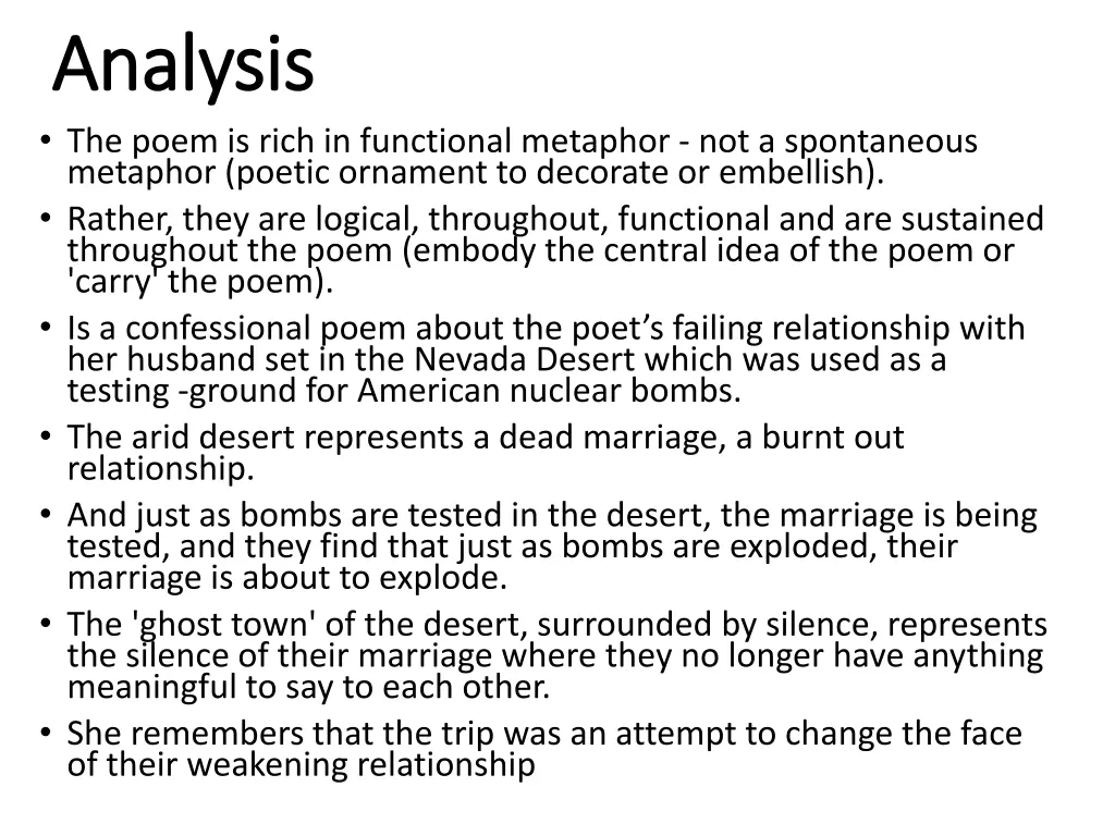 analysis analysis the poem is rich in functional