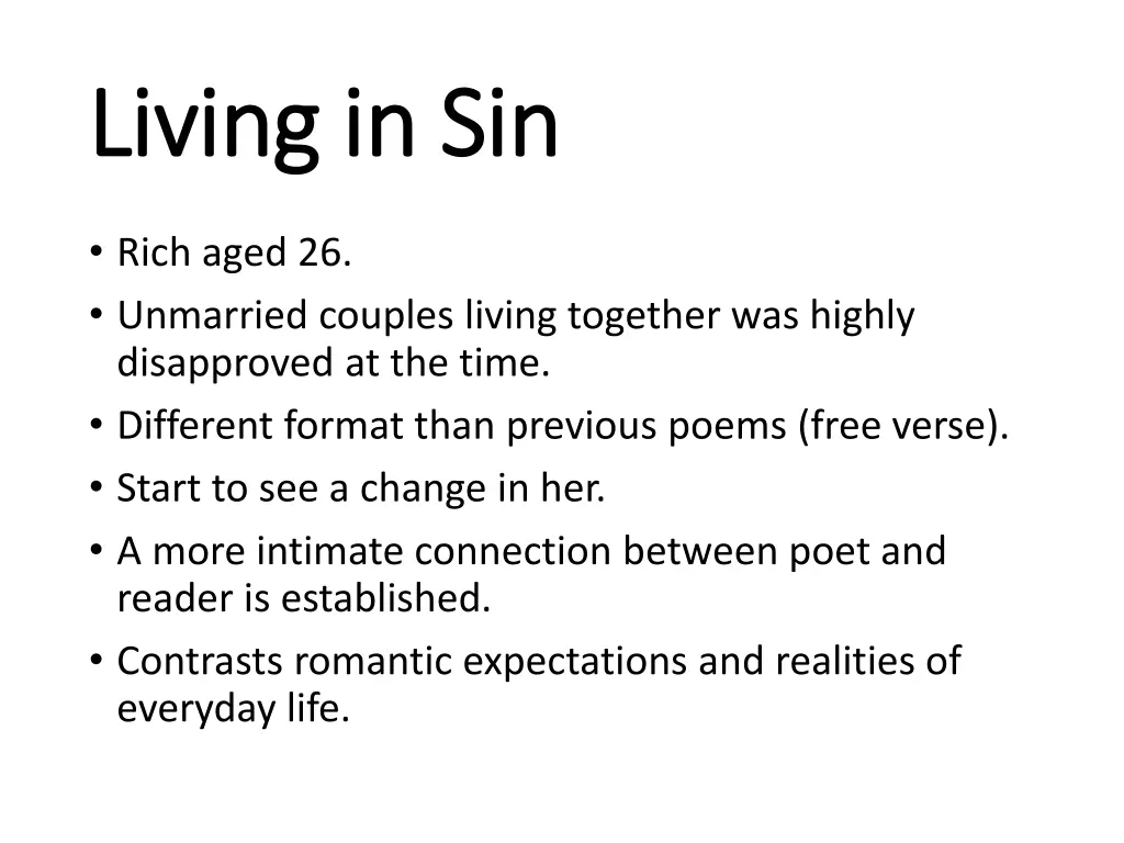 living in sin living in sin