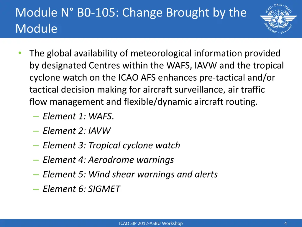module n b0 105 change brought by the module