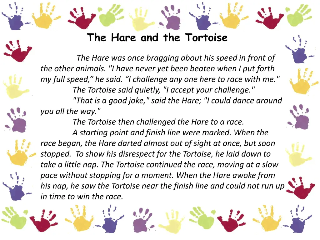 the hare and the tortoise