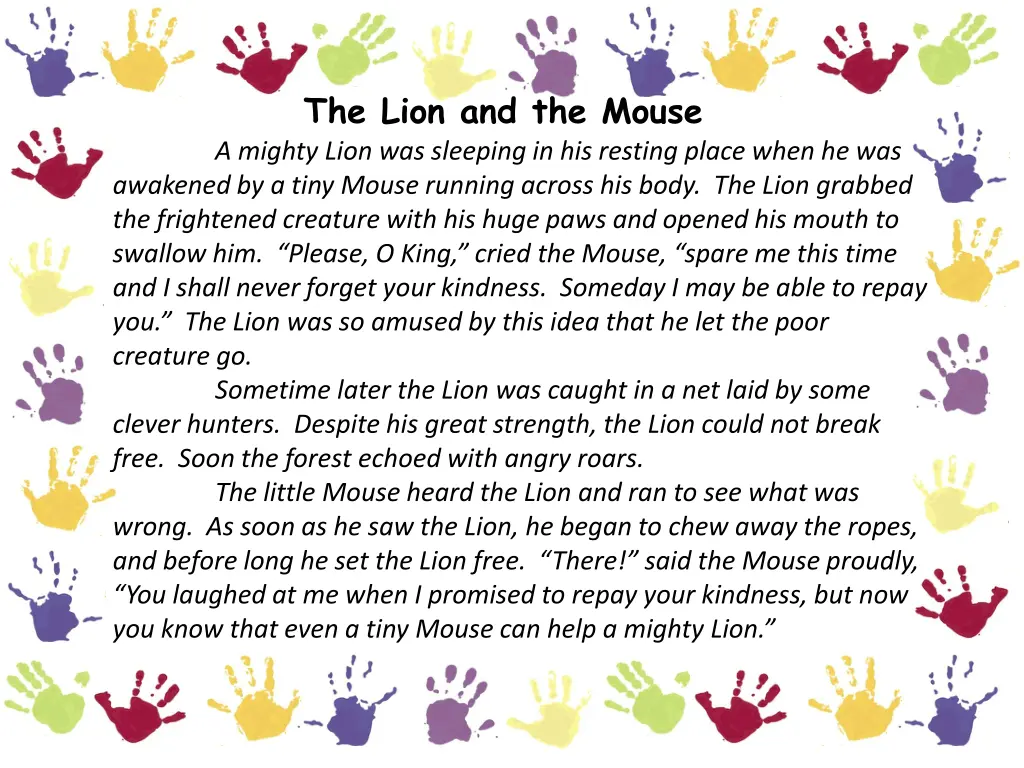the lion and the mouse
