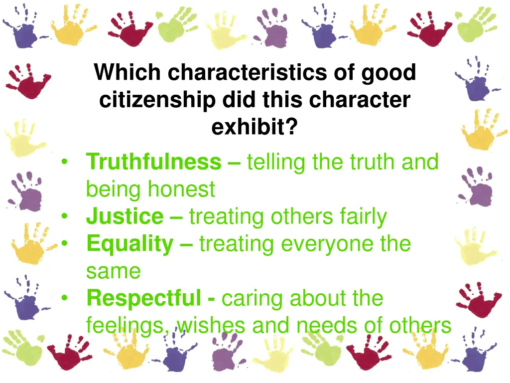 which characteristics of good citizenship 3