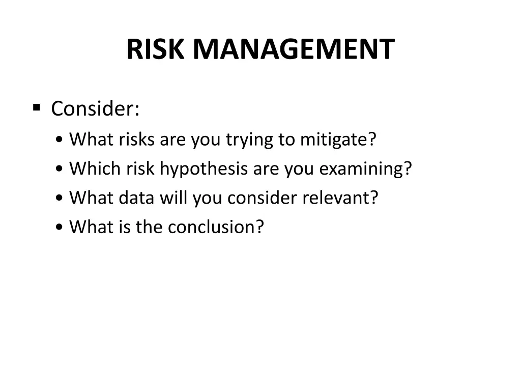 risk management 4