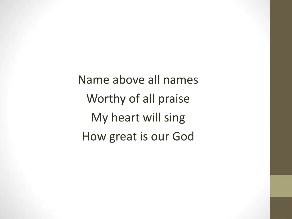name above all names worthy of all praise