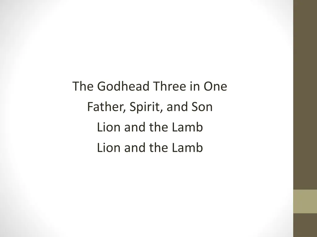 the godhead three in one father spirit