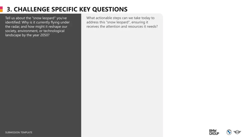 3 challenge specific key questions