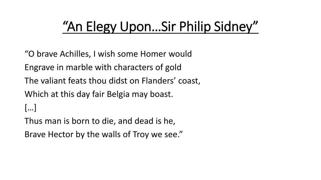 an elegy upon sir philip sidney an elegy upon