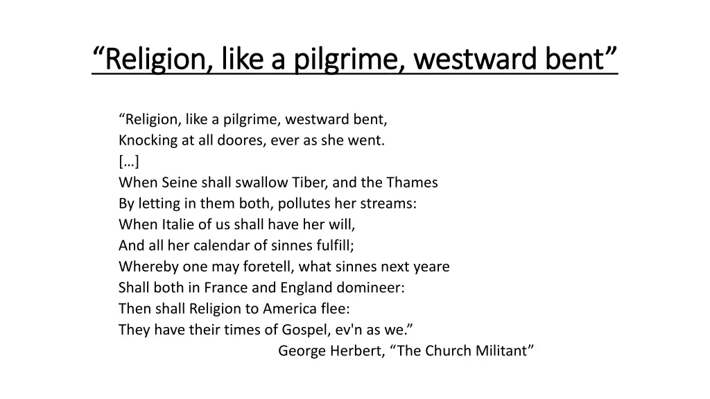 religion like a religion like a pilgrime