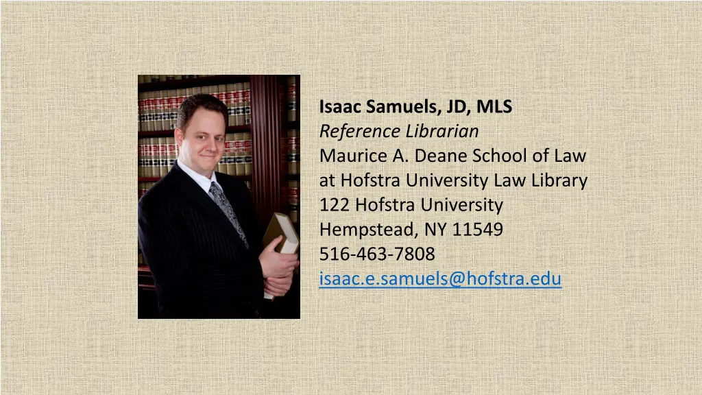 isaac samuels jd mls reference librarian maurice