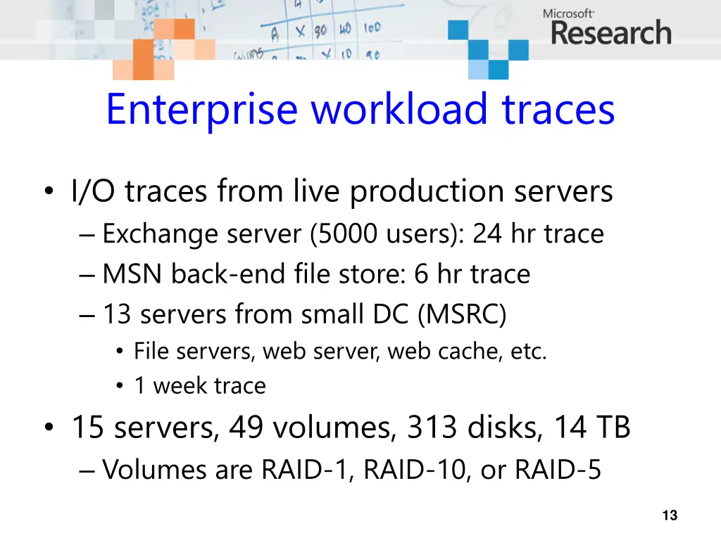 enterprise workload traces
