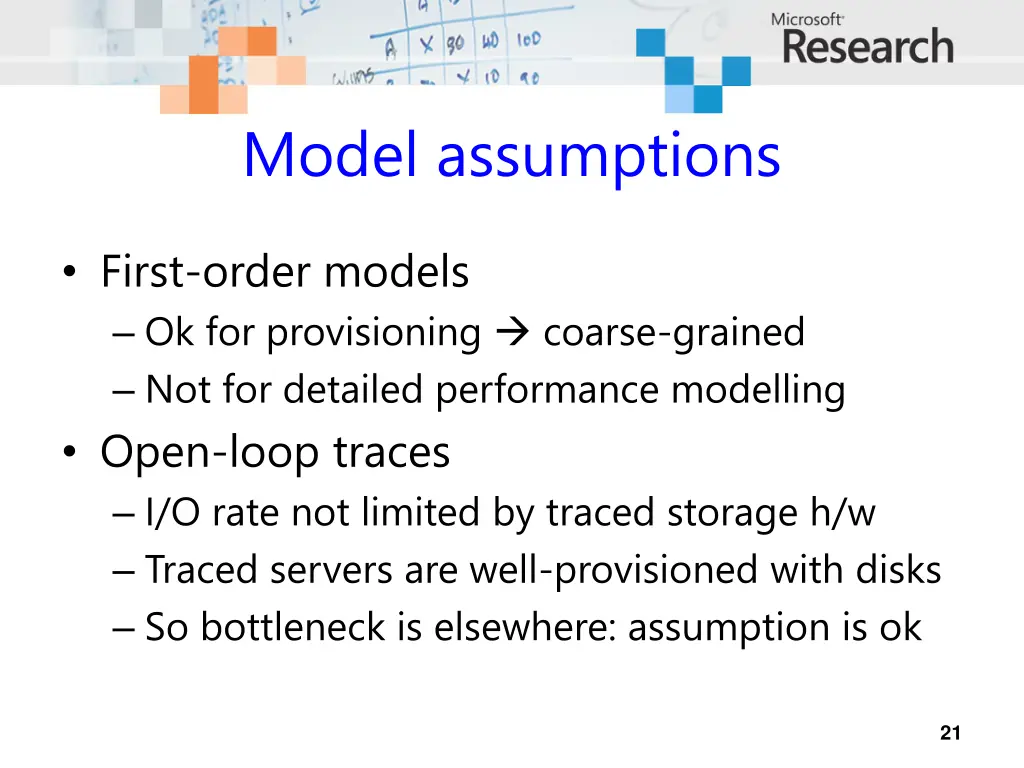model assumptions