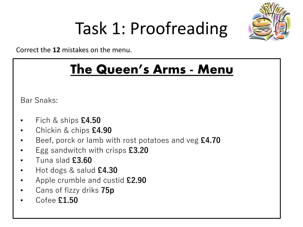 task 1 proofreading