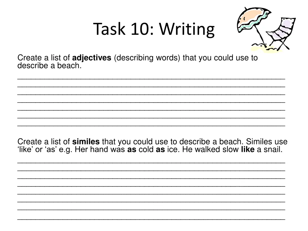 task 10 writing