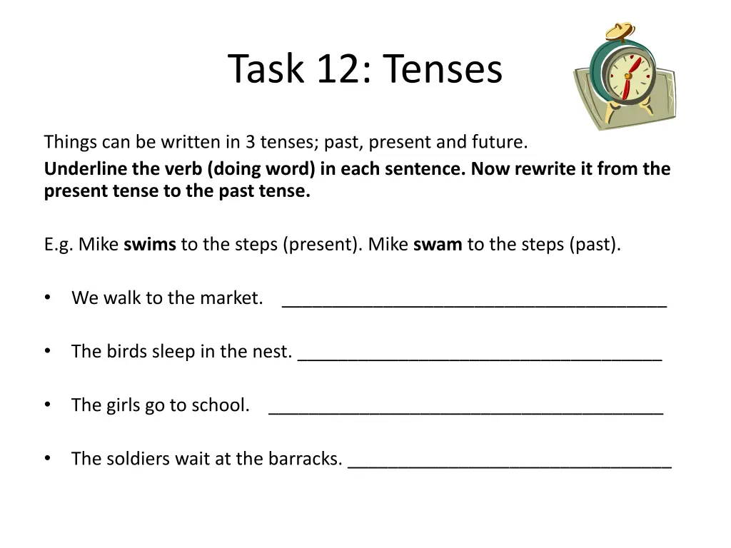 task 12 tenses