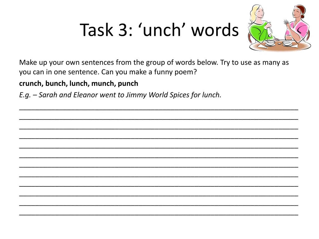 task 3 unch words