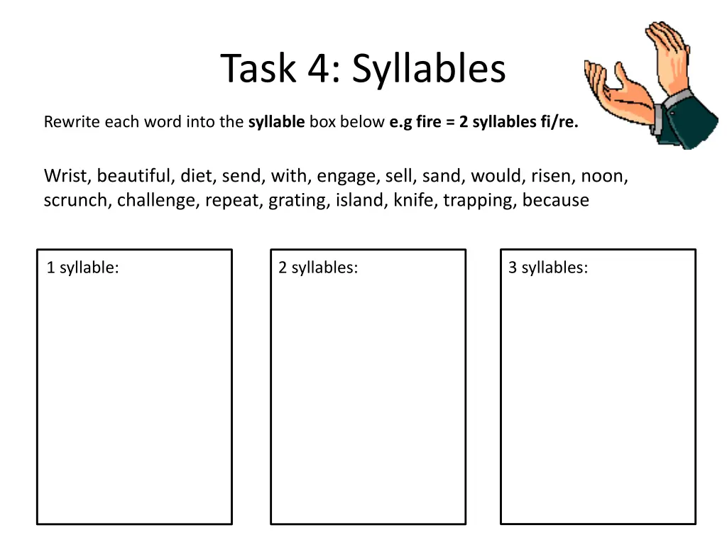 task 4 syllables