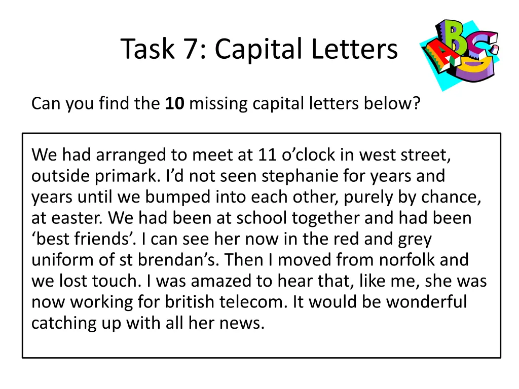 task 7 capital letters