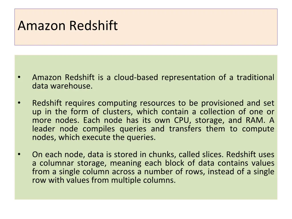 amazon redshift