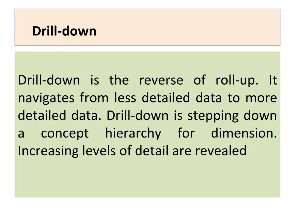 drill down