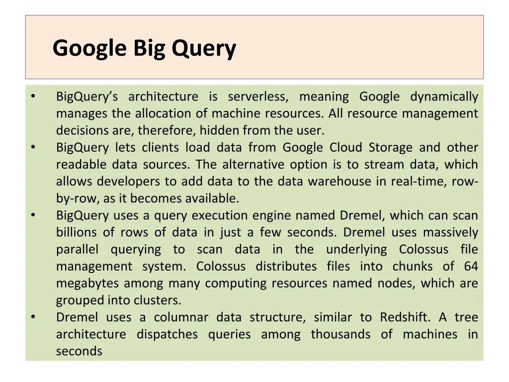 google big query