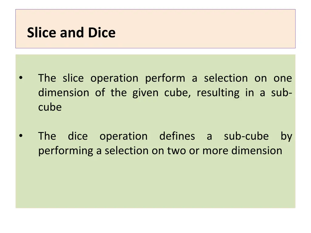slice and dice