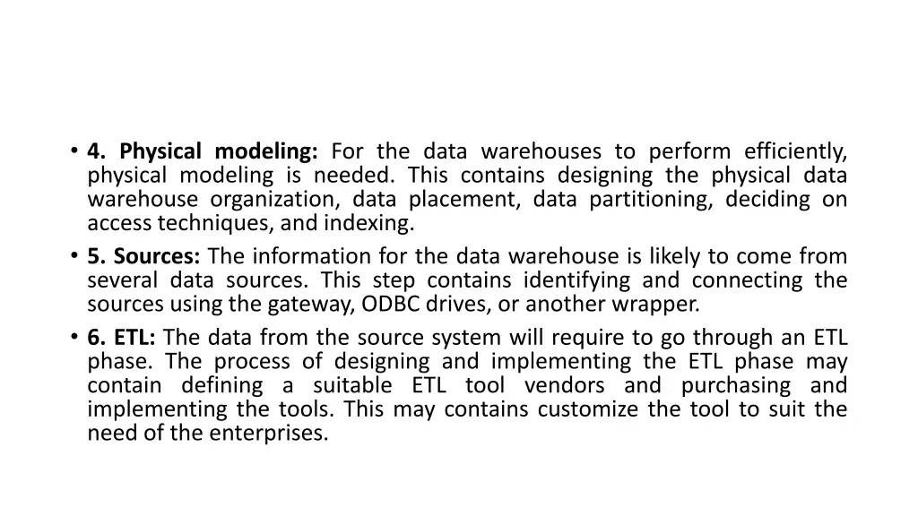 4 physical modeling for the data warehouses