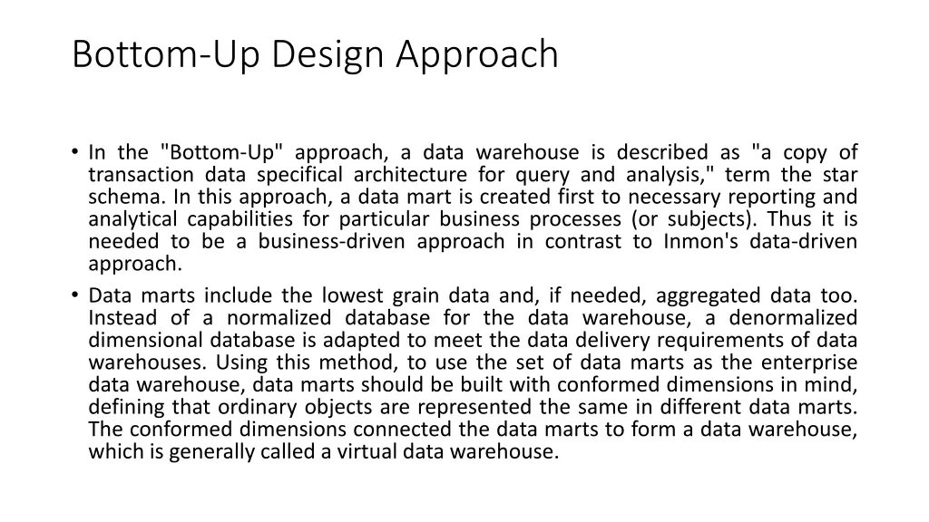 bottom up design approach