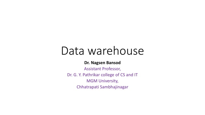 data warehouse