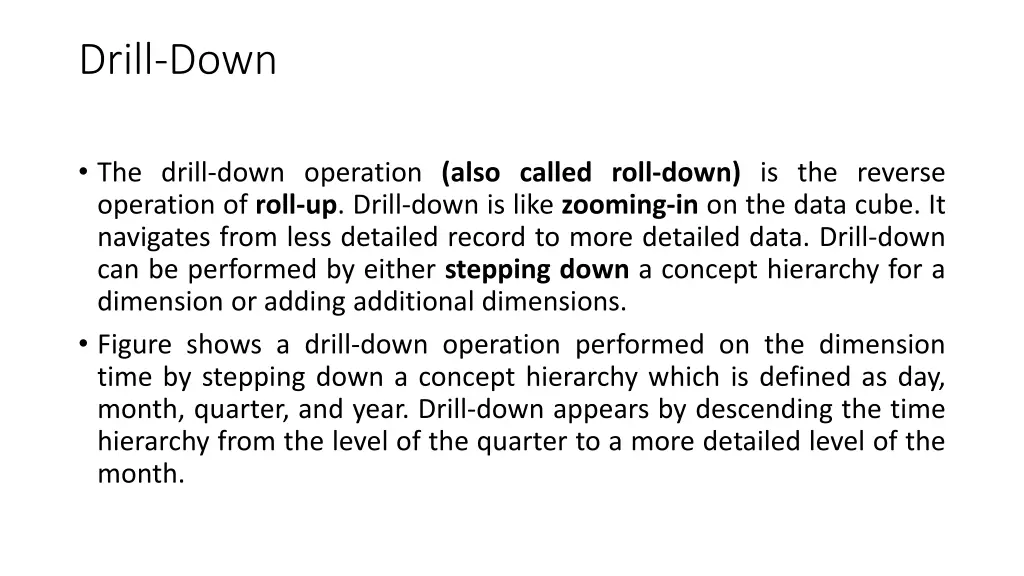 drill down