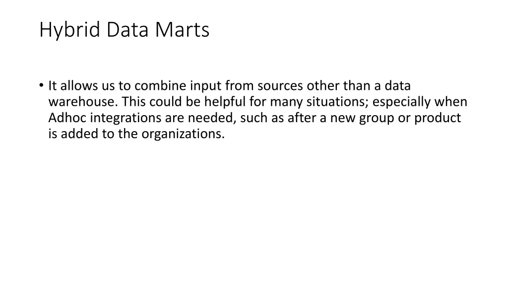 hybrid data marts