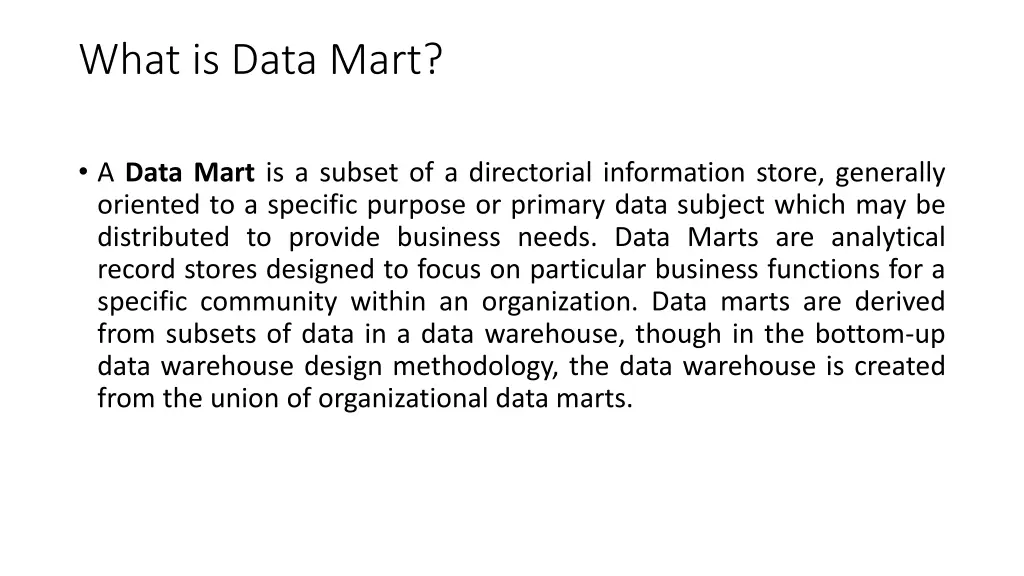 what is data mart