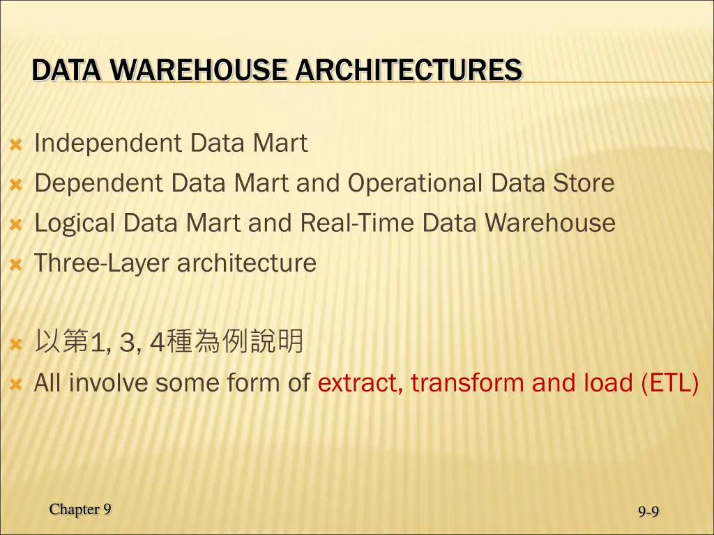 data warehouse architectures
