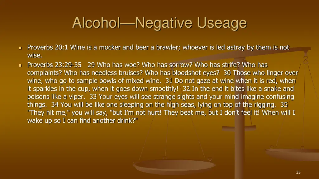 alcohol negative useage