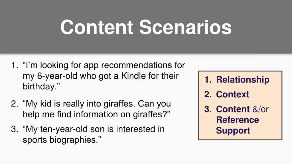 content scenarios