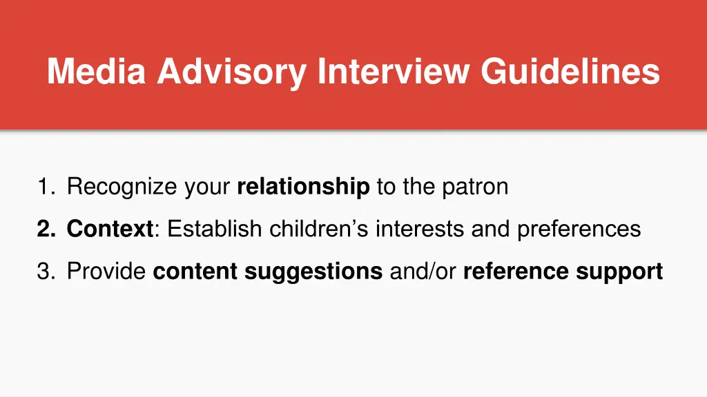 media advisory interview guidelines