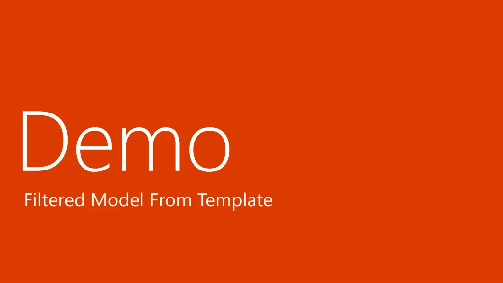 demo filtered model from template