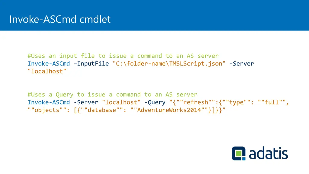 invoke ascmd cmdlet