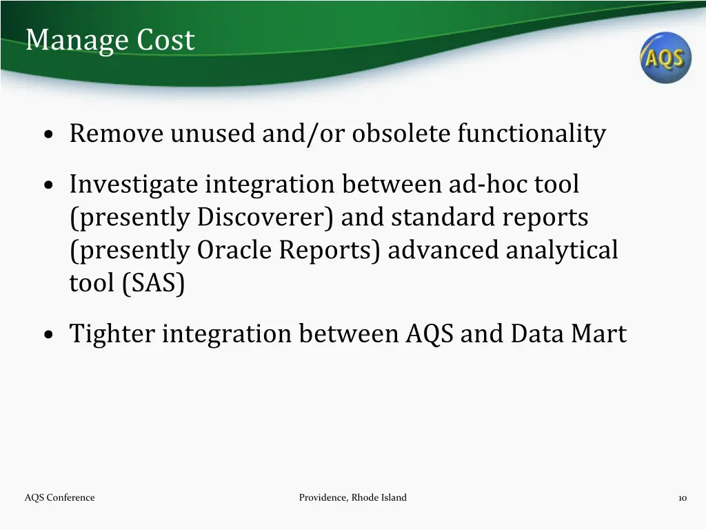manage cost