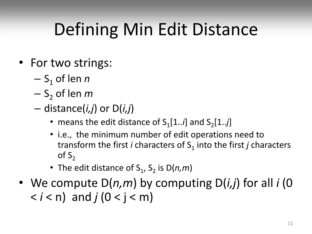 defining min edit distance