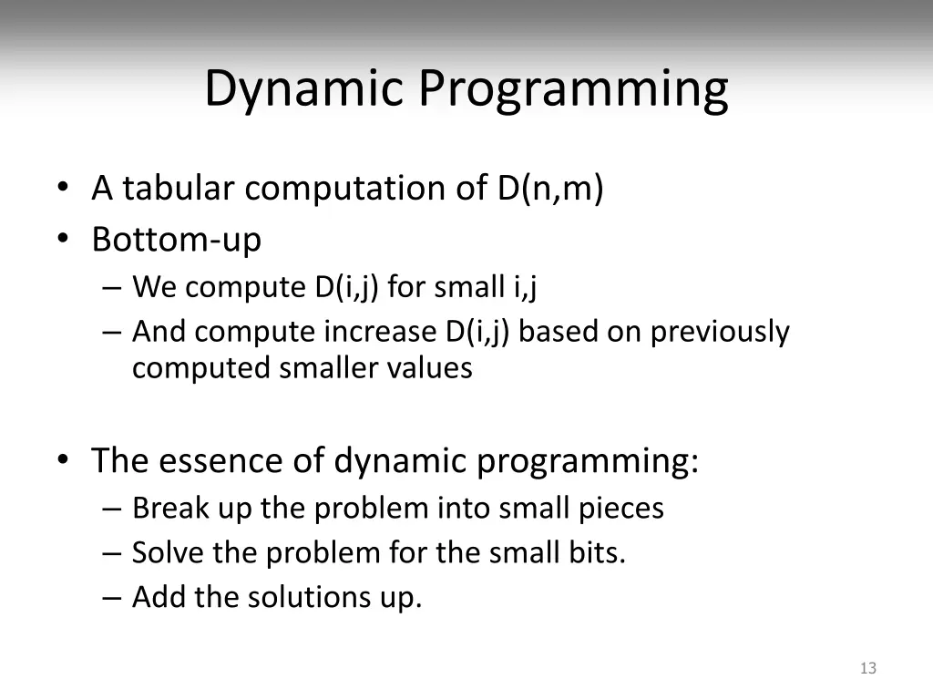 dynamic programming