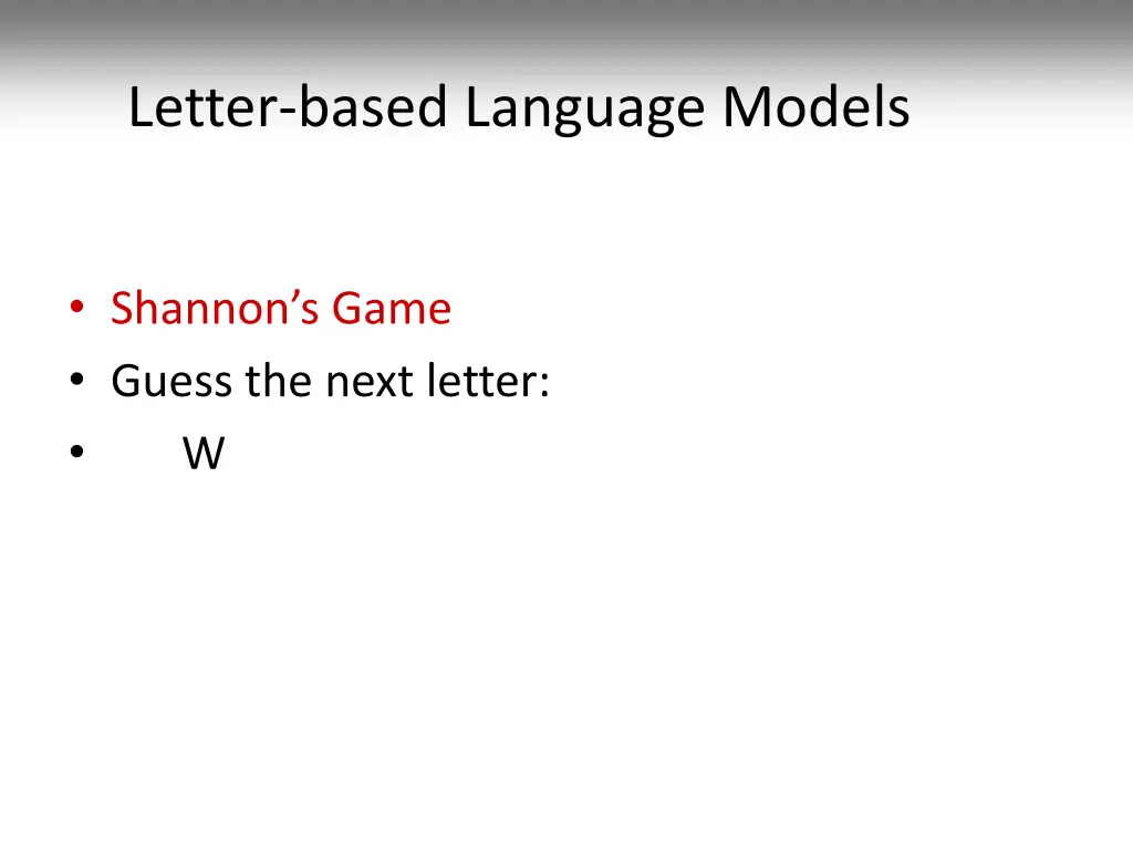 letter based language models 1