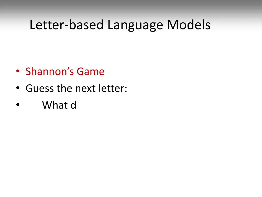 letter based language models 5