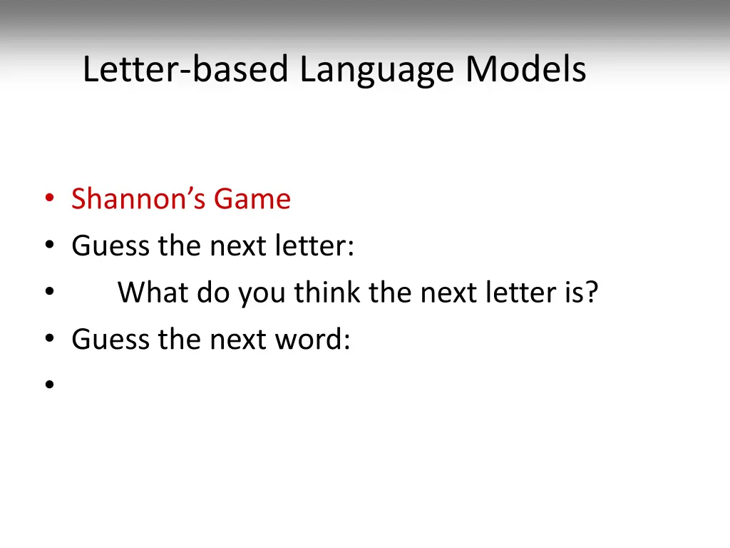 letter based language models 8