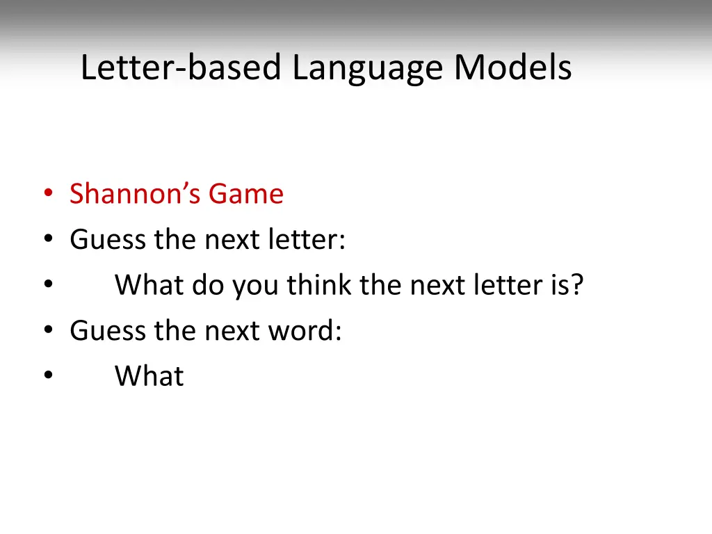 letter based language models 9